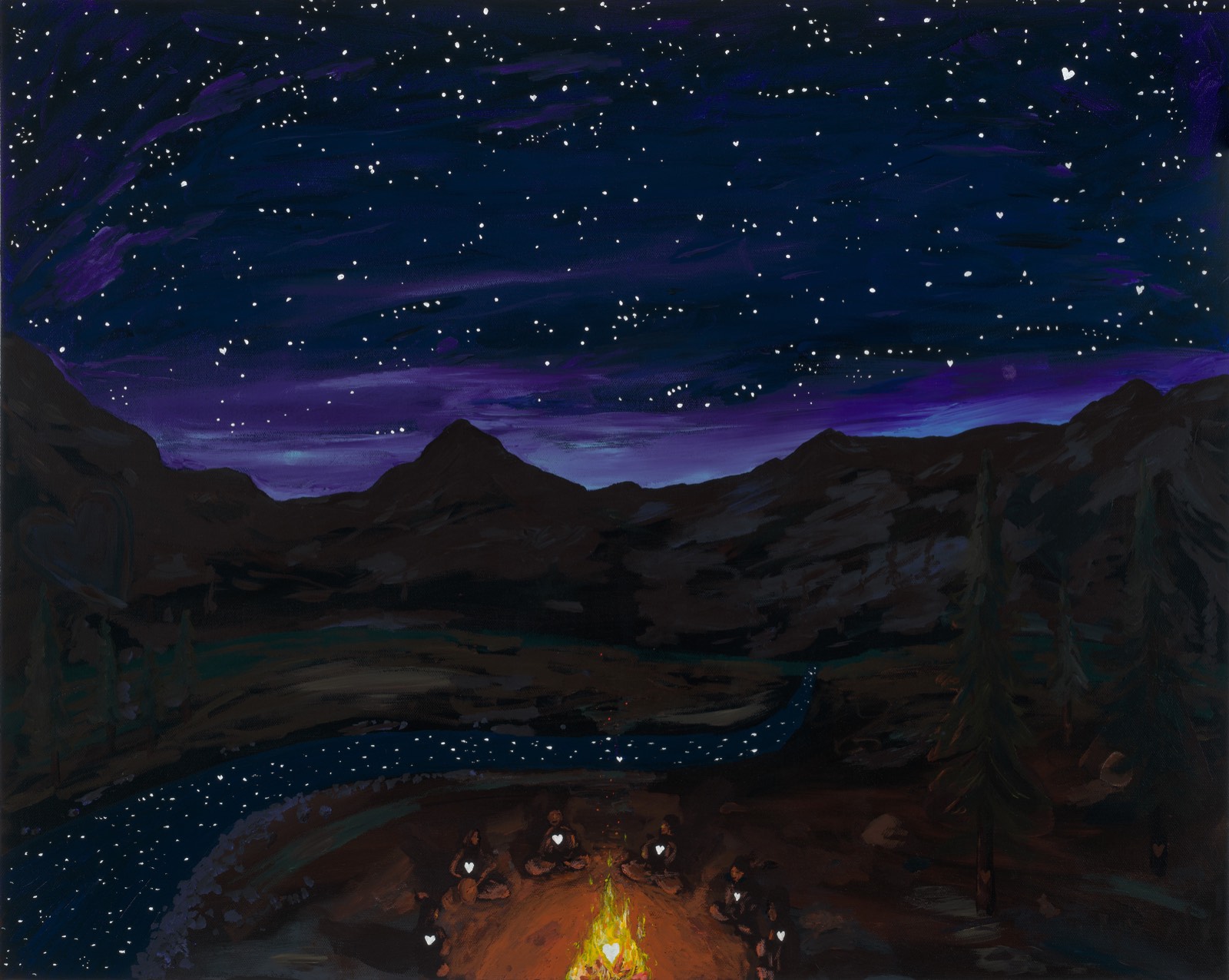 We Are All One, an original acrylic painting by Darren Rea expressing the shared spirit within all people and nature.